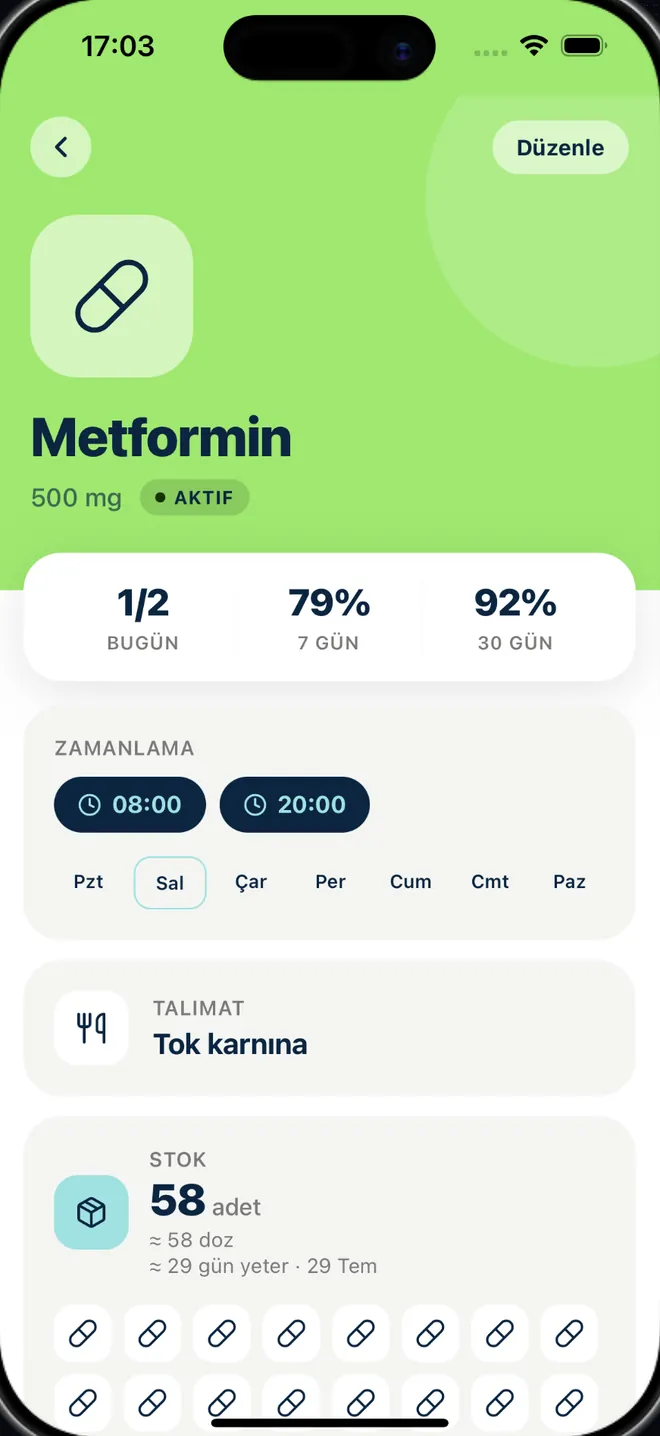 Solva ilaç detay ekranı